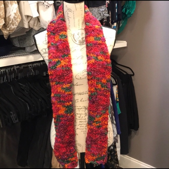 Boho Chic Handmade Multi-Colored Fall Knit Scarf - Embrace the Colors of Autumn - Picture 3 of 3